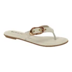 Rasteira Beira Rio por Camila Queiroz com Maxi Fivela Off White