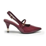 Scarpin Via Marte Slingback Kitten Heel Verniz Malbec - Imagem 3