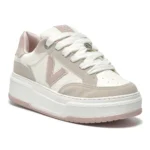 Tênis Via Marte Flatform Street com Recortes Rosé e Bege