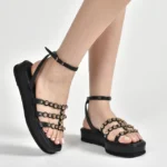 Sandália Papete Flatform Via Marte Preto - Imagem 2