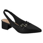 Sapato Slingback Beira Rio Salto Bloco Tiras Duplas - Imagem 2