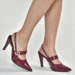 Scarpin Via Marte Slingback Mary Jane Verniz Malbec - Imagem 2