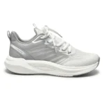 Tênis Esportivo Via Marte em Jacquard com Amortecimento Branco e Cinza - Imagem 3
