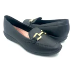 Mocassim Modare Ultraconforto com Fivela Dourada Preto - Imagem 2