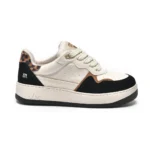 Tênis Via Marte Flatform com Recortes e Animal Print Onça