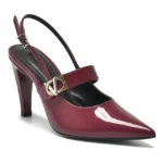 Scarpin Via Marte Slingback Mary Jane Verniz Malbec