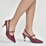 Scarpin Via Marte Slingback Kitten Heel Verniz Malbec - Imagem 2