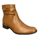 Bota Cano Curto Ramarim Slouchy com Salto Baixo Marrom
